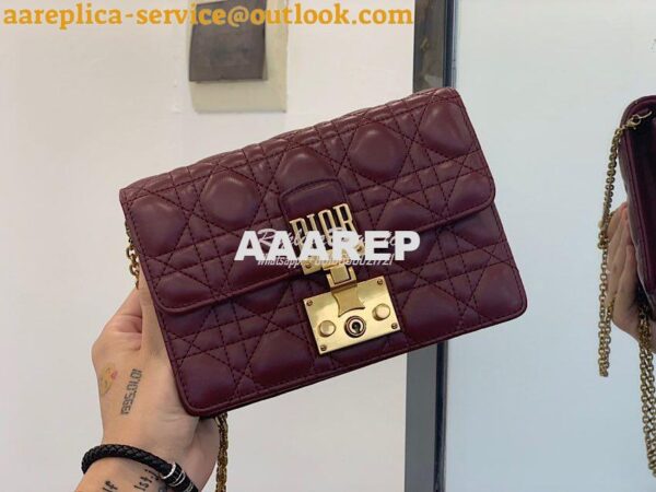 Replica Dior Dioraddict Wallet On Chain Cutch Wine 5