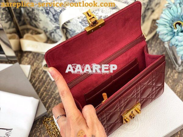 Replica Dior Dioraddict Wallet On Chain Cutch Wine 8