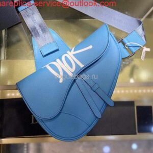 Replica Dior M0446 Saddle Bag Dior Blue Calfskin Bag