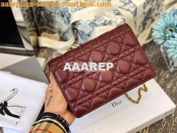 Replica Dior Dioraddict Wallet On Chain Cutch Wine 11