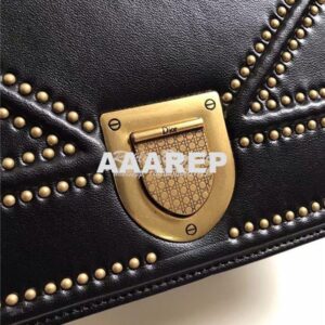 Replica Dior Diorama bag in black studed lambskin 2