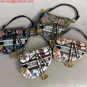 Replica Dior M0455 Saddle Bag With Strap Black Cross-Stitch Embroidery 2