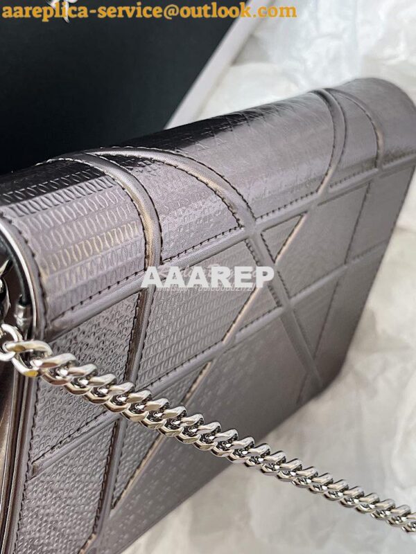 Replica Dior Diorama Pouch In Metallic Onyx Calfskin S0328 13