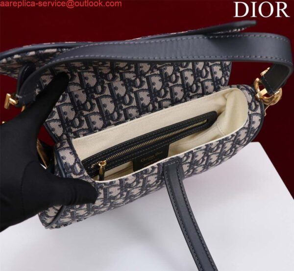 Replica Dior M0455 Saddle Bag With Strap Blue Dior Oblique Jacquard 6