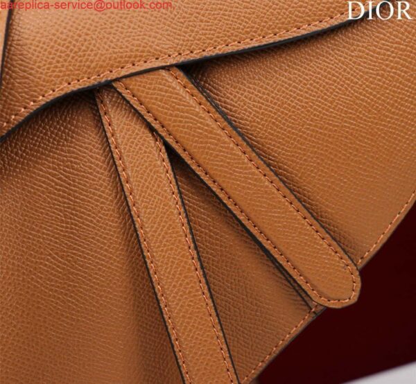 Replica Dior M0455 Saddle Bag With Strap Brown Grained Calfskin 7