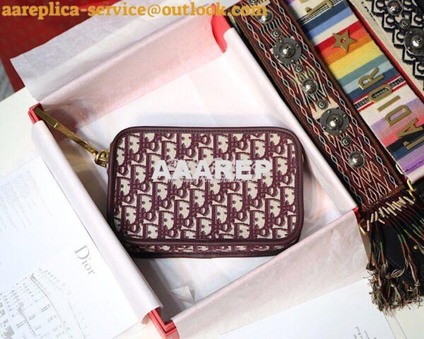 Replica Dior Diorquake Clutch in Oblique Bordeaux Canvas 3