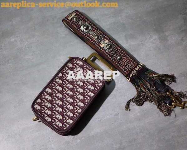 Replica Dior Diorquake Clutch in Oblique Bordeaux Canvas 4