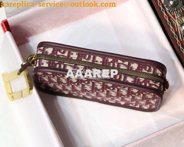 Replica Dior Diorquake Clutch in Oblique Bordeaux Canvas 5