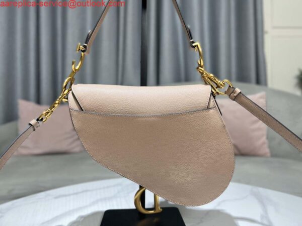 Replica Dior M0455 Saddle Bag With Strap Nude Grained Calfskin 4