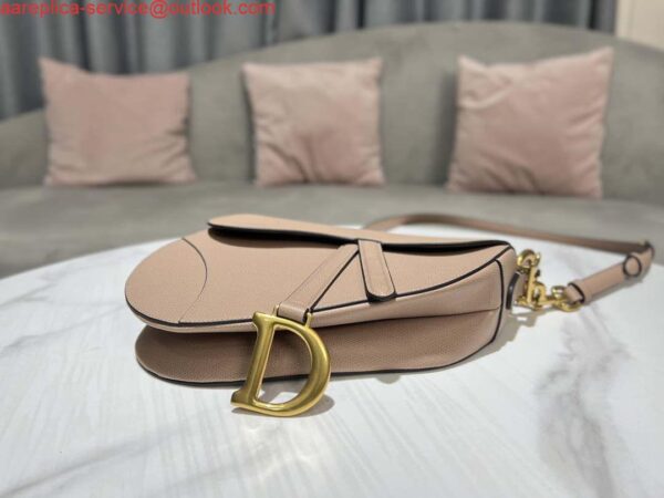 Replica Dior M0455 Saddle Bag With Strap Nude Grained Calfskin 8