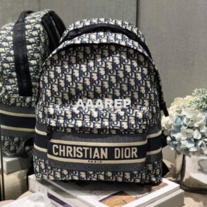 Replica Dior Diortravel Blue Oblique Technical Canvas Backpack