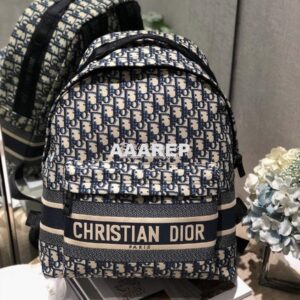 Replica Dior Diortravel Blue Oblique Technical Canvas Backpack 2