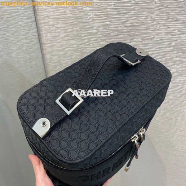 Replica Dior DiorTravel Vanity Case Bag S5480 Black Mesh Embroidery 6