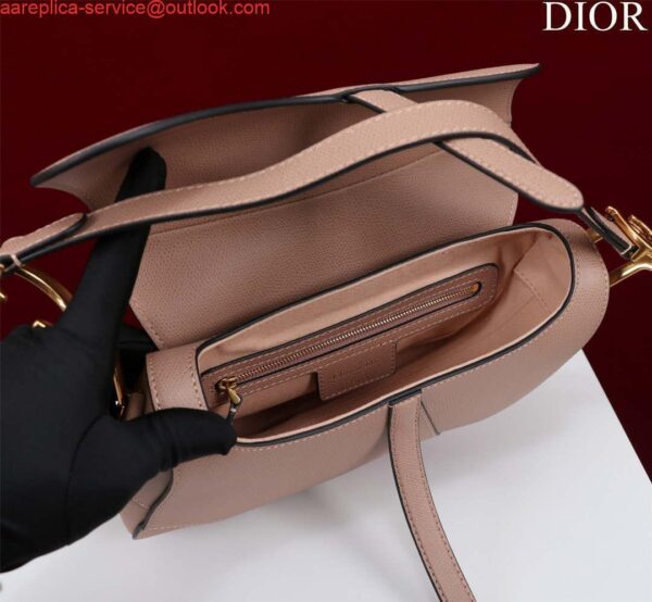 Replica Dior M0455 Saddle Bag With Strap Pink Grained Calfskin 5