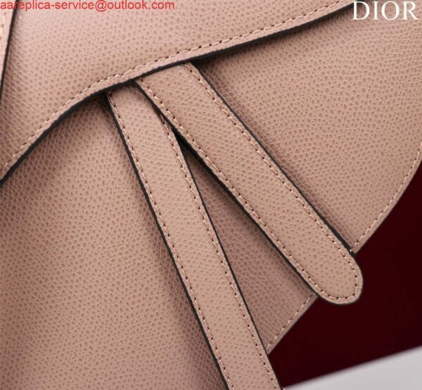 Replica Dior M0455 Saddle Bag With Strap Pink Grained Calfskin 8