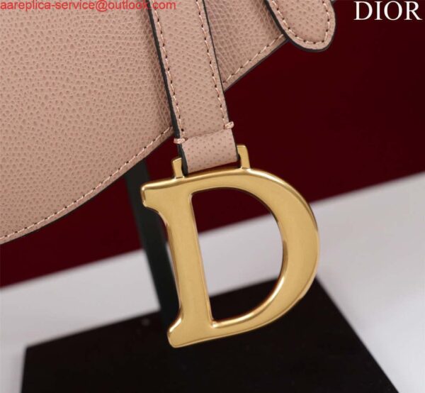 Replica Dior M0455 Saddle Bag With Strap Pink Grained Calfskin 9