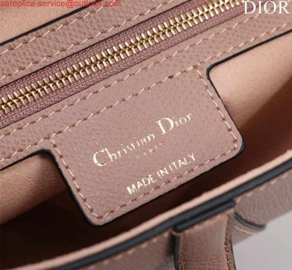 Replica Dior M0455 Saddle Bag With Strap Pink Grained Calfskin 10