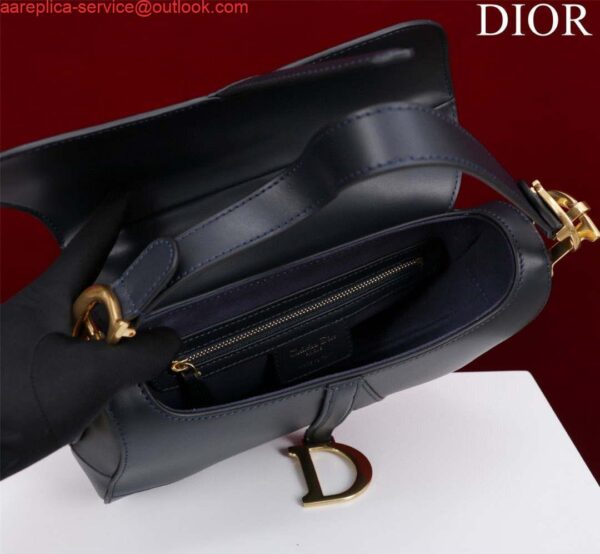 Replica Dior M0455 Saddle Bag With Strap Ultramatte Calfskin Black Gold 5