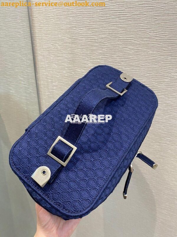 Replica Dior DiorTravel Vanity Case Bag S5480 Blue Mesh Embroidery 8