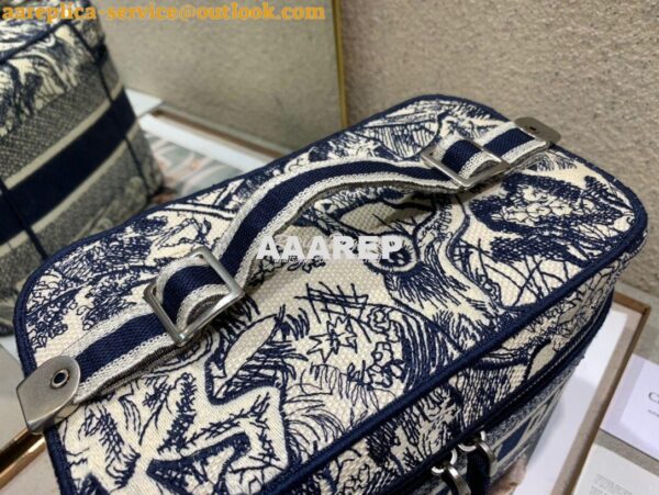 Replica Dior DiorTravel Vanity Case Bag S5480 Blue Toile de Jouy Embro 8