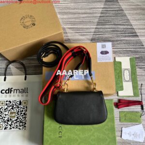 Replica Gucci ‎698643 Blondie mini bag in black leather