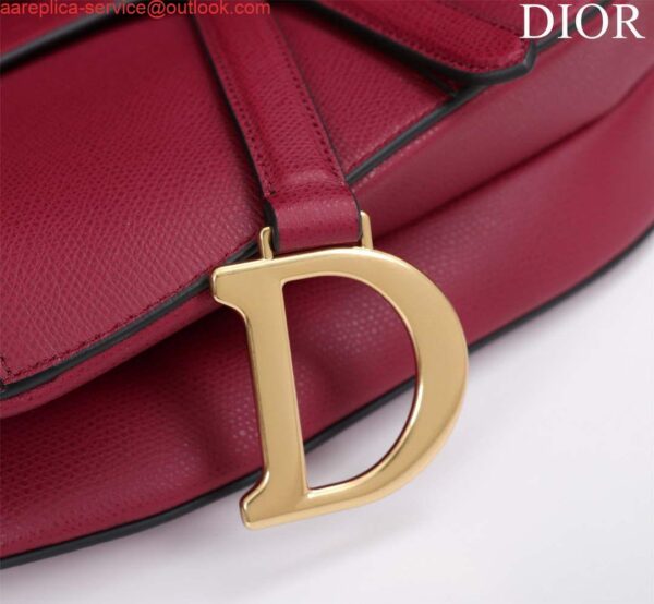 Replica Dior M0455 Saddle Bag With Strap Wine Red Grained Calfskin 7