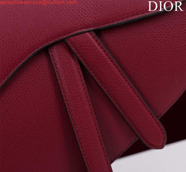 Replica Dior M0455 Saddle Bag With Strap Wine Red Grained Calfskin 9