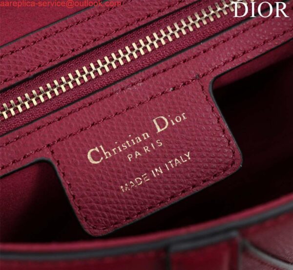 Replica Dior M0455 Saddle Bag With Strap Wine Red Grained Calfskin 10