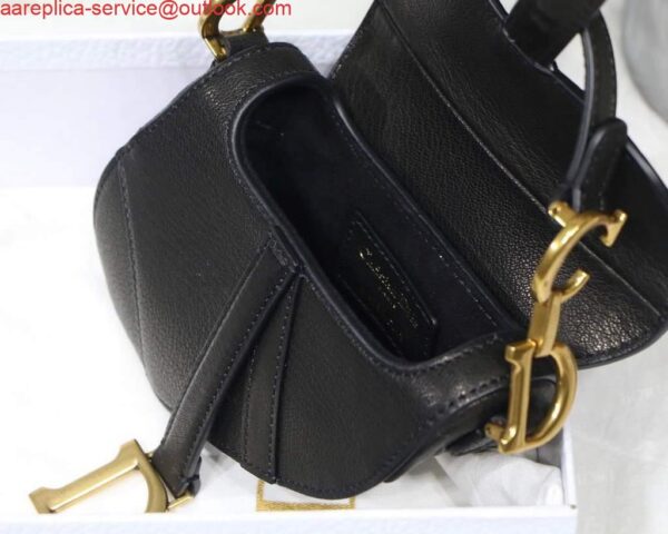 Replica Dior M6008 Bag Saddle Super Mini Bag Cowhide Leather Black 10