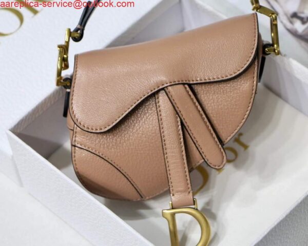 Replica Dior M6008 Bag Saddle Super Mini Bag Cowhide Leather Light Pink 3