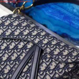 Replica Dior Mini Saddle Bag M0447 Blue Dior Oblique Jacquard