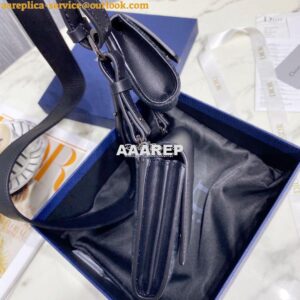 Replica Dior Elite Messenger Pouch Black Smooth Calfskin And Dior Obli 2