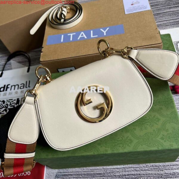 Replica Gucci 698643 Gucci Blondie mini leather bag White 5