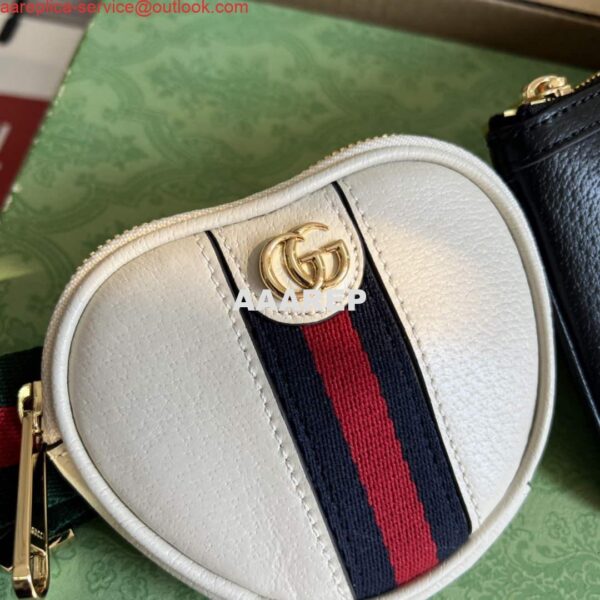 Replica Gucci 698805 Ophidia gg Heart Utility Belt Bag Black and white 6