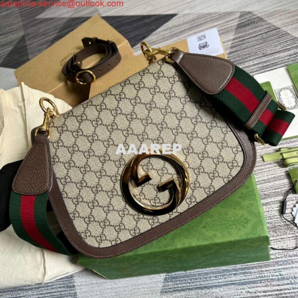 Replica Gucci 699210 Blondie medium shoulder bag Beige GG Supreme canvas 5