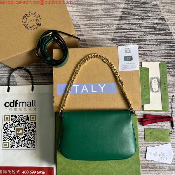 Replica Gucci 699268 Blondie shoulder bag green leather 3