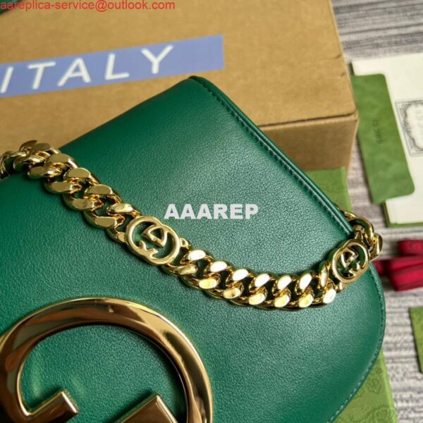 Replica Gucci 699268 Blondie shoulder bag green leather 5