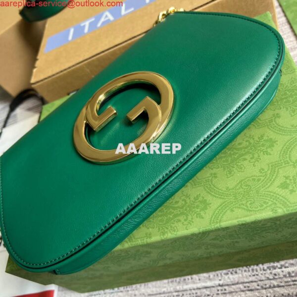 Replica Gucci 699268 Blondie shoulder bag green leather 6