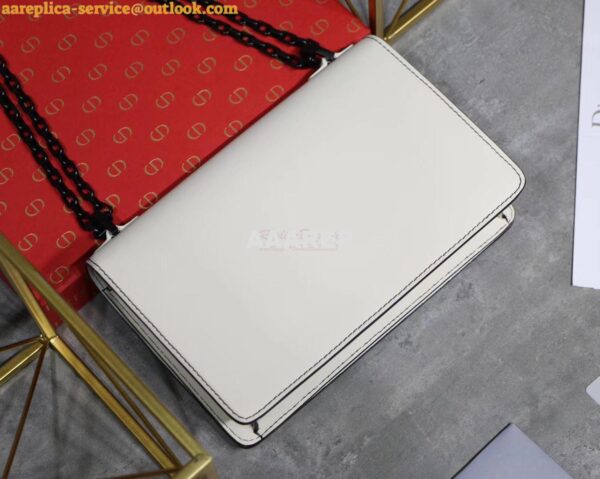 Replica Dior J'adior Flap Bag In White Calfskin with Black Metal 11