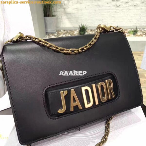 Replica Dior J'ADIOR Flap Bag With Chain in Calfskin Black 3