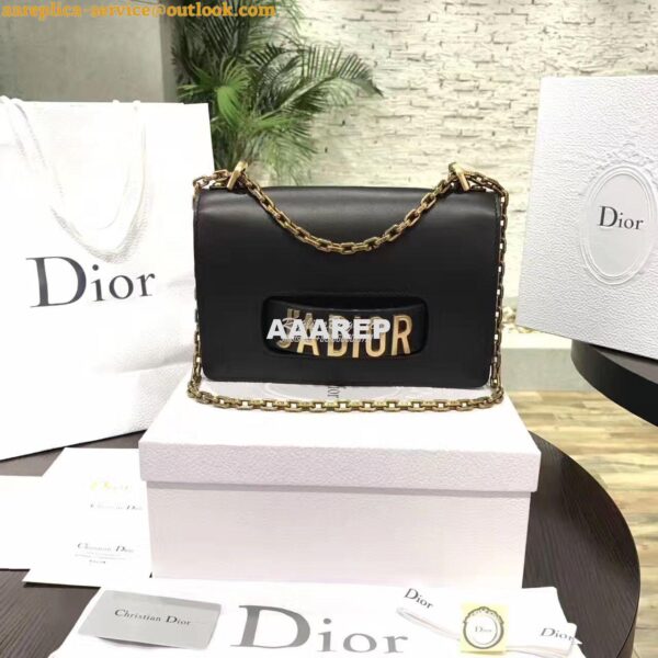 Replica Dior J'ADIOR Flap Bag With Chain in Calfskin Black 4