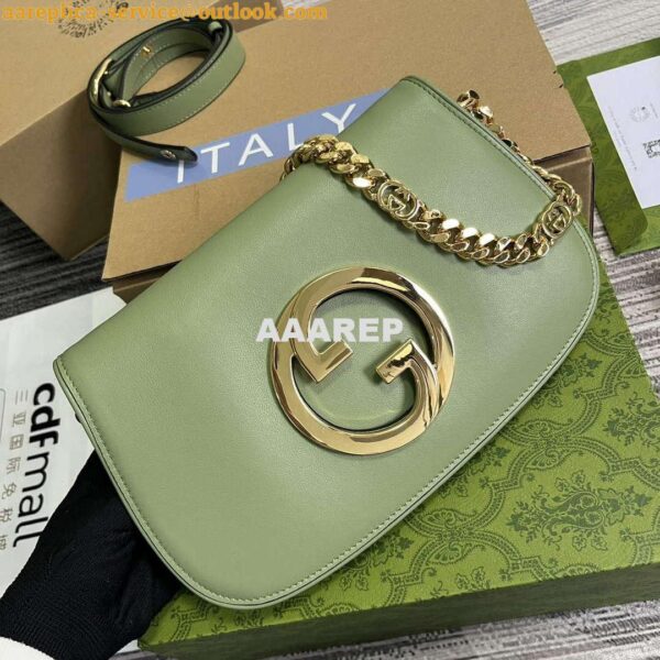 Replica Gucci 699268 Gucci Blondie Shoulder Bag Light green leather 5