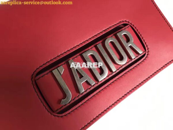 Replica Dior J'ADIOR Flap Bag With Silver Chain in Calfskin Red 3