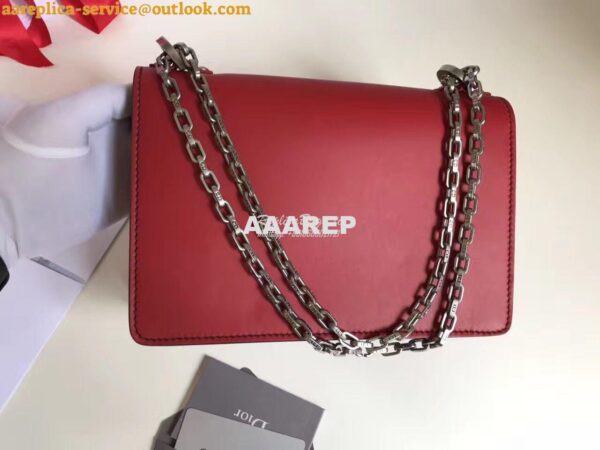 Replica Dior J'ADIOR Flap Bag With Silver Chain in Calfskin Red 4