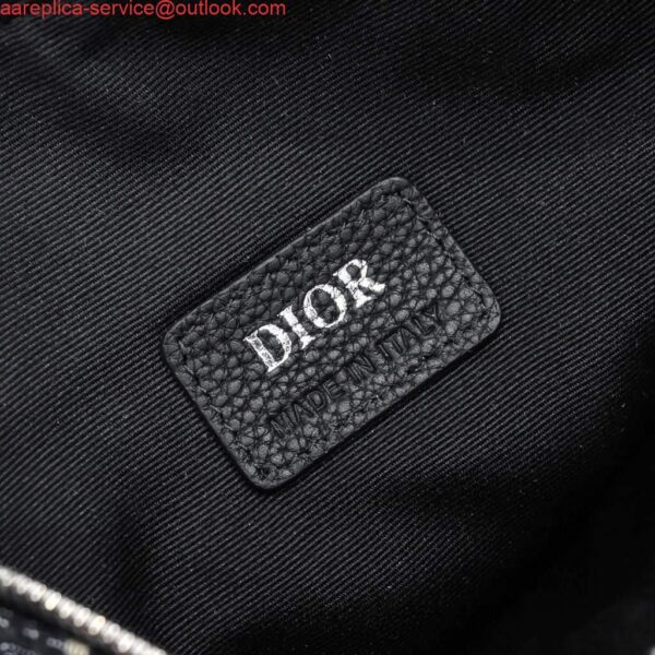 Replica Dior 1ADPO093 Saddle Men Bag Dior Oblique Jacquard Black With Beige 9