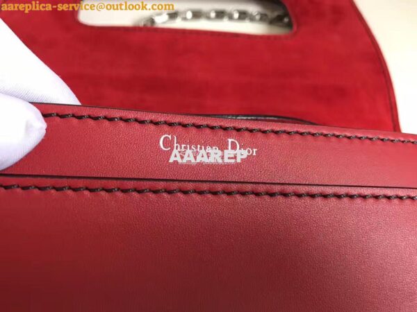 Replica Dior J'ADIOR Flap Bag With Silver Chain in Calfskin Red 11