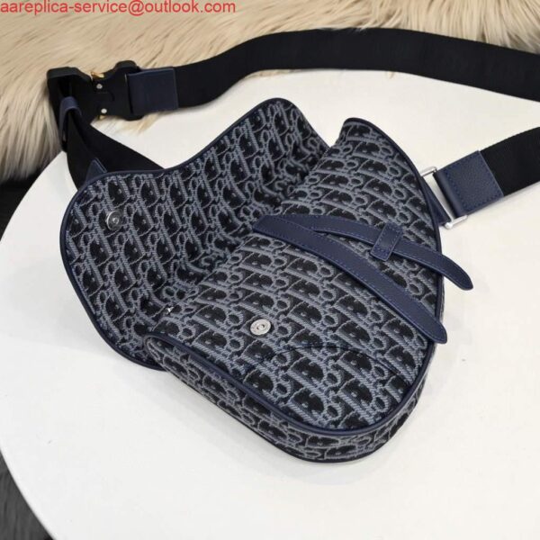 Replica Dior 1ADPO093 Saddle Men Bag Dior Oblique Jacquard Blue 9