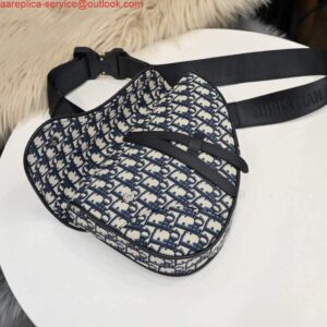 Replica Dior 1ADPO093 Saddle Men Bag Dior Oblique Jacquard Navy Blue 2