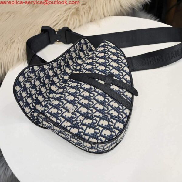 Replica Dior 1ADPO093 Saddle Men Bag Dior Oblique Jacquard Navy Blue 4