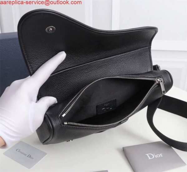 Replica Dior 1ADPO093 Saddle Men Bag Grained Calfskin Black 10